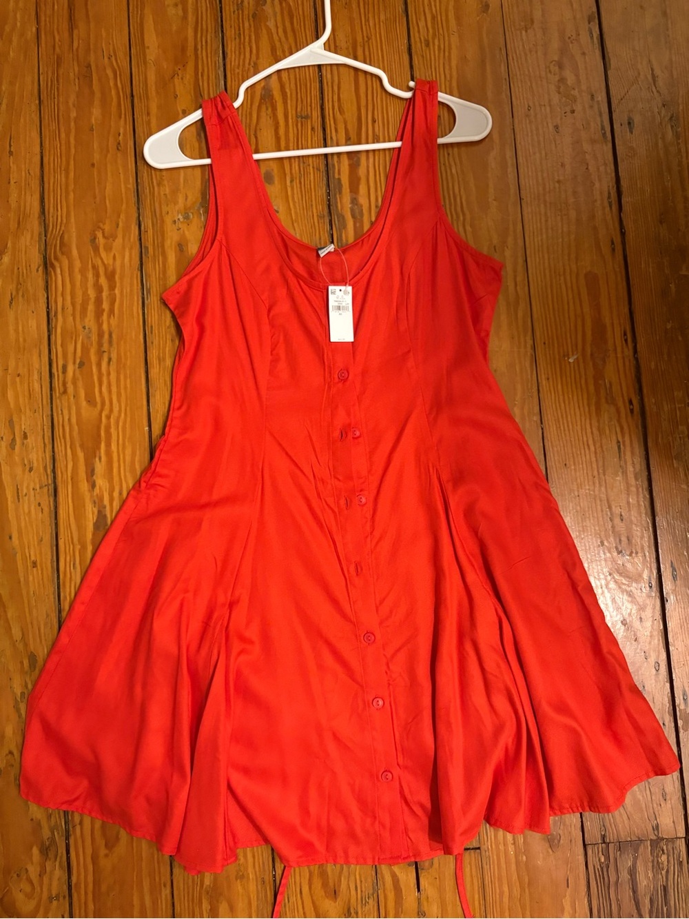 Old Navy Bright Red Button-Front Swing Tank